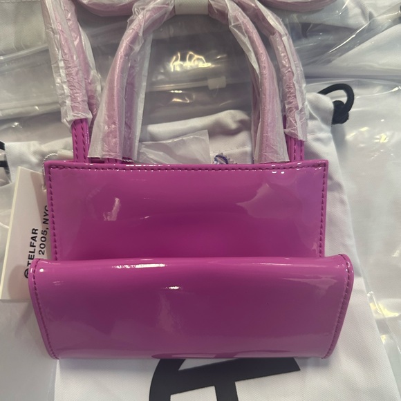 Telfar Small Shopping Bag in Pink Patent - Picture 12 of 14